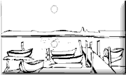 coloriage barques au crepuscule
